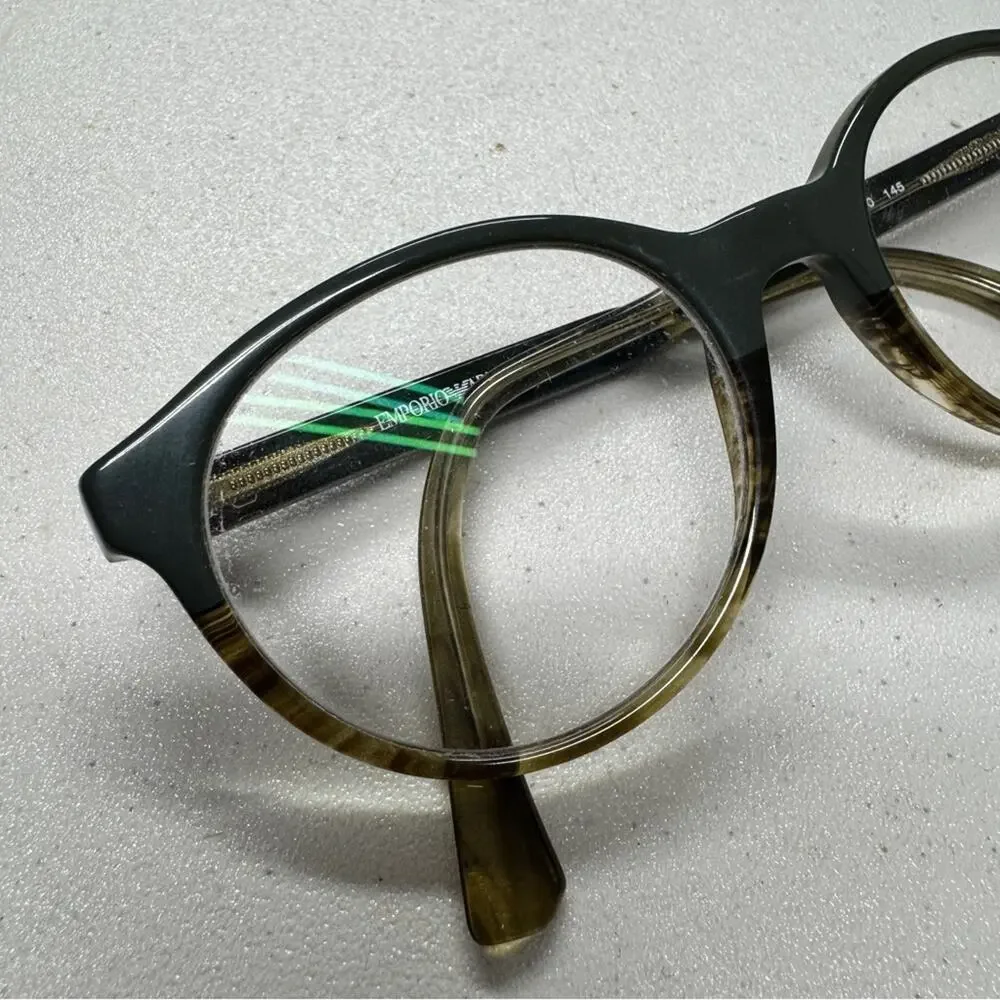 Giorgio Armani Green Tortious Shell Eye Glasses Frames Only Unisex